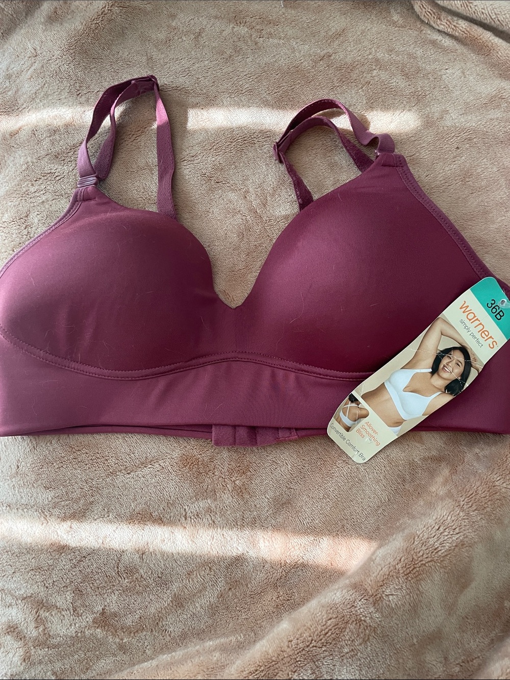 Warner's Smooth Wire-Free Bra - Plum NWT